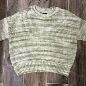Kendall & Kylie green and white knit sweater